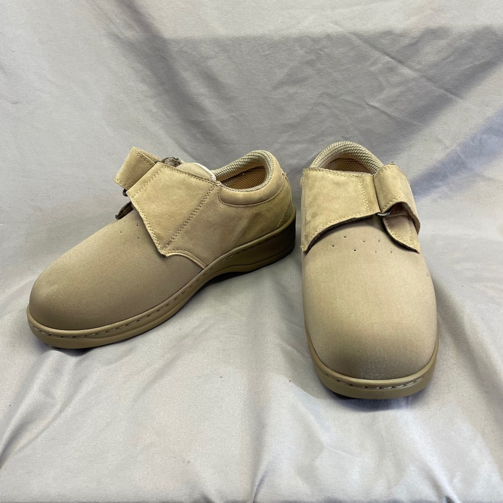 Orthofeet 824 Womens Shoes Size 6 2E‎ X-Wide Tan Hook Loop Comfort Walking Shoes